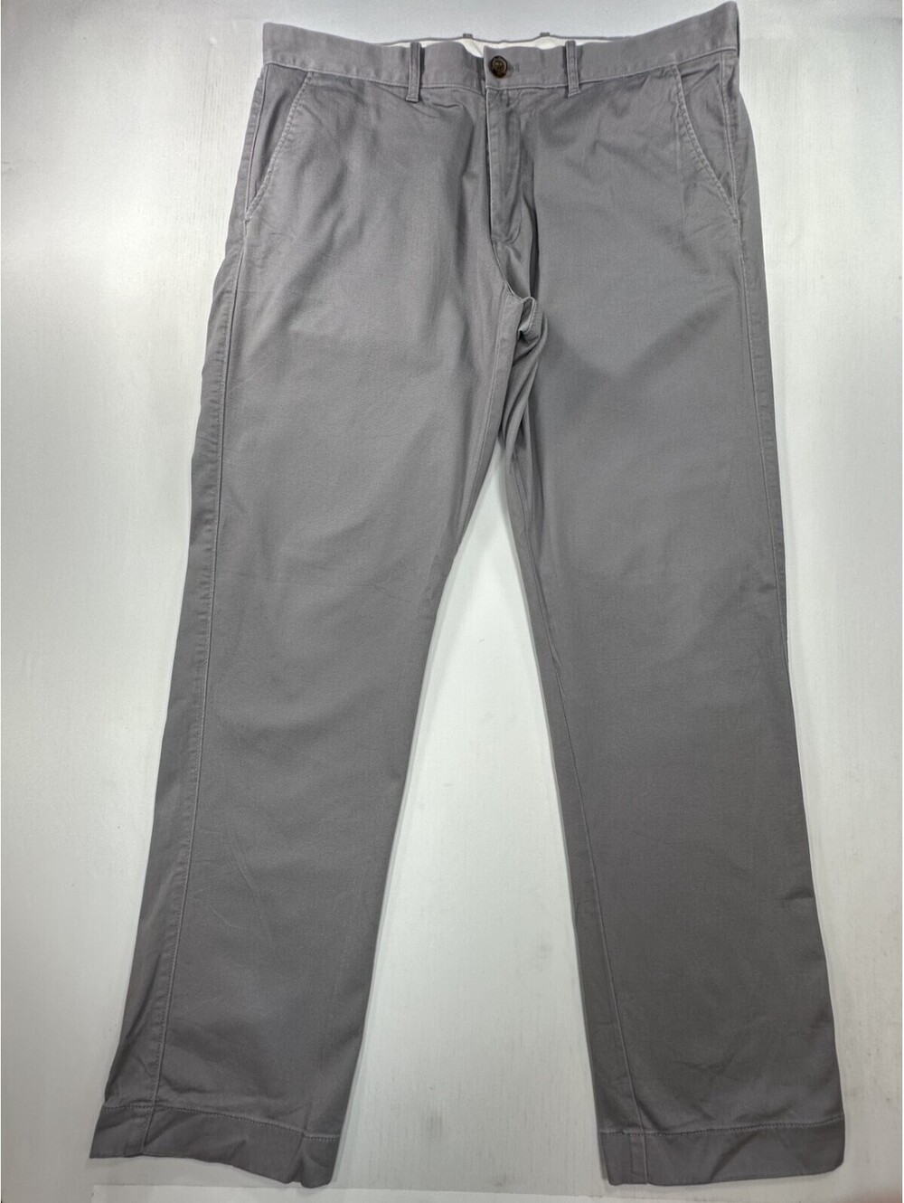 J Crew Flex Straight Fit Flat Front Chinos Gray Mens 35/32